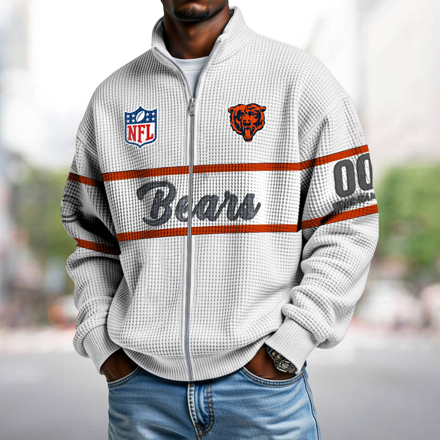 CHI x NFL Waffle Zip-Up Sweatshirt DATND TANTD