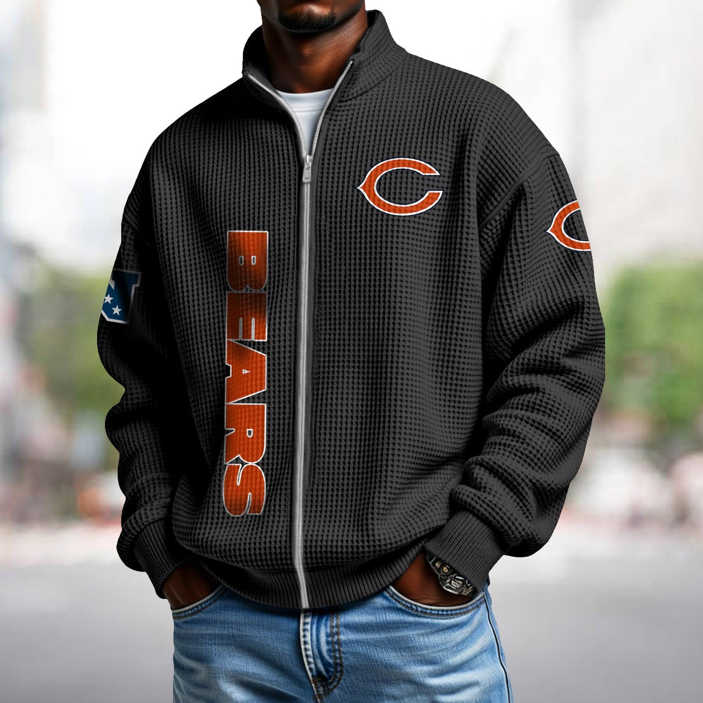 CHI x NFL Waffle Zip-Up Sweatshirt DATND TANTD