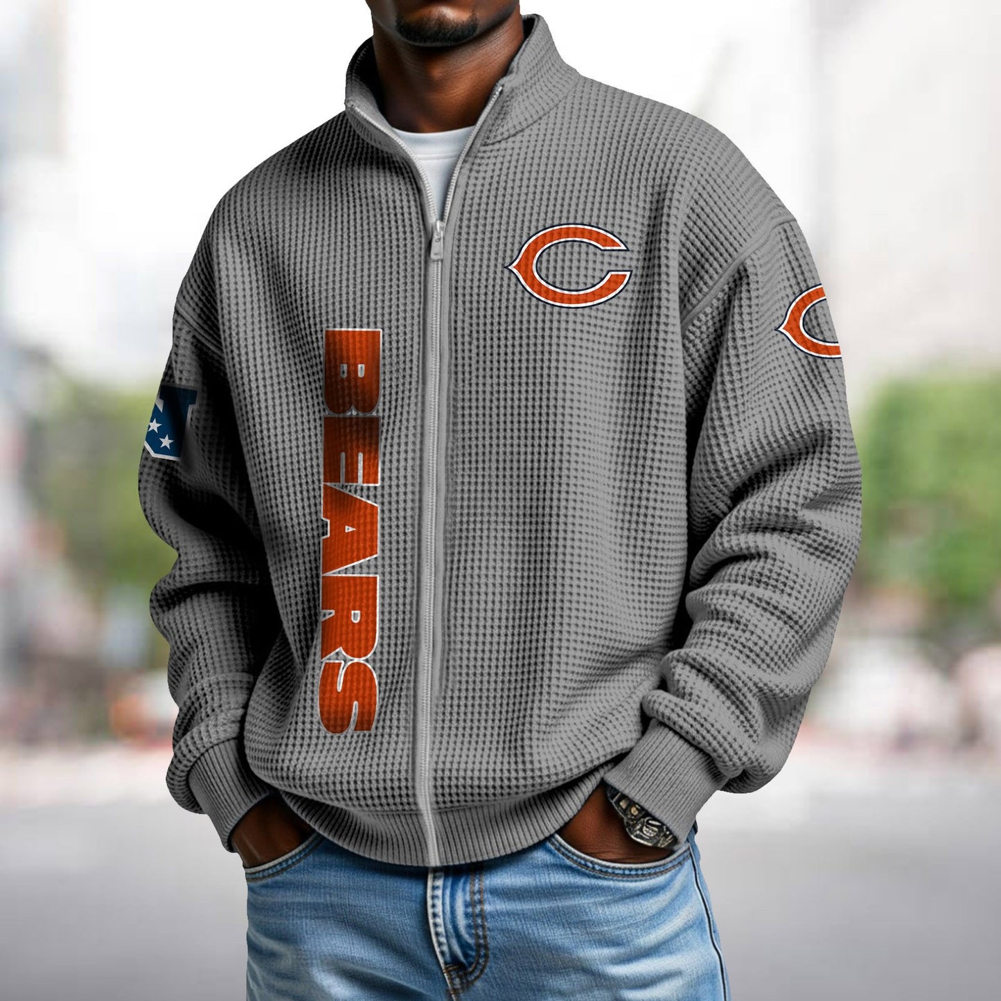 CHI x NFL Waffle Zip-Up Sweatshirt DATND TANTD
