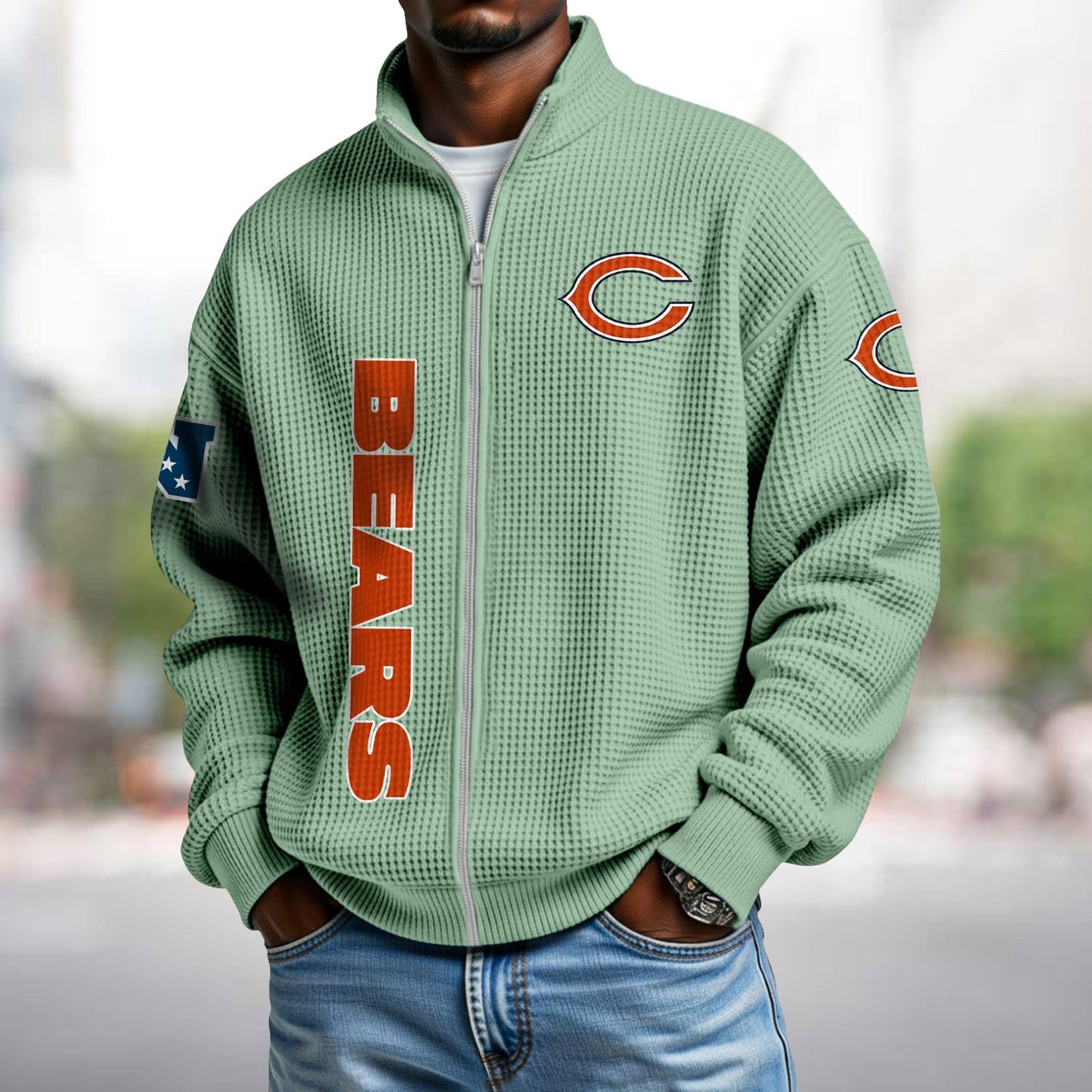 CHI x NFL Waffle Zip-Up Sweatshirt DATND TANTD