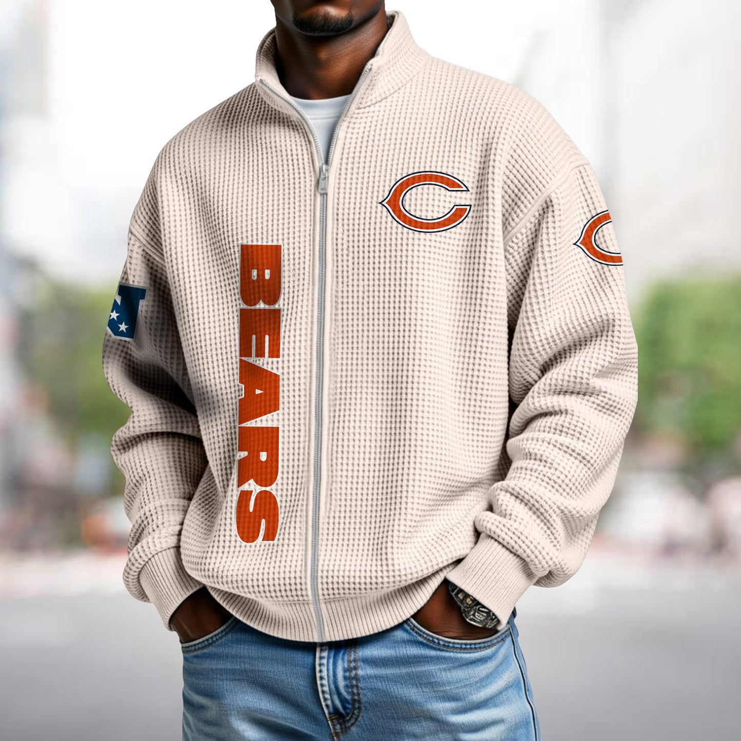 CHI x NFL Waffle Zip-Up Sweatshirt DATND TANTD