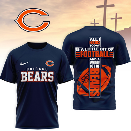 CHI x NFL Whole Lot of Football Christian Cross 3D Shirt