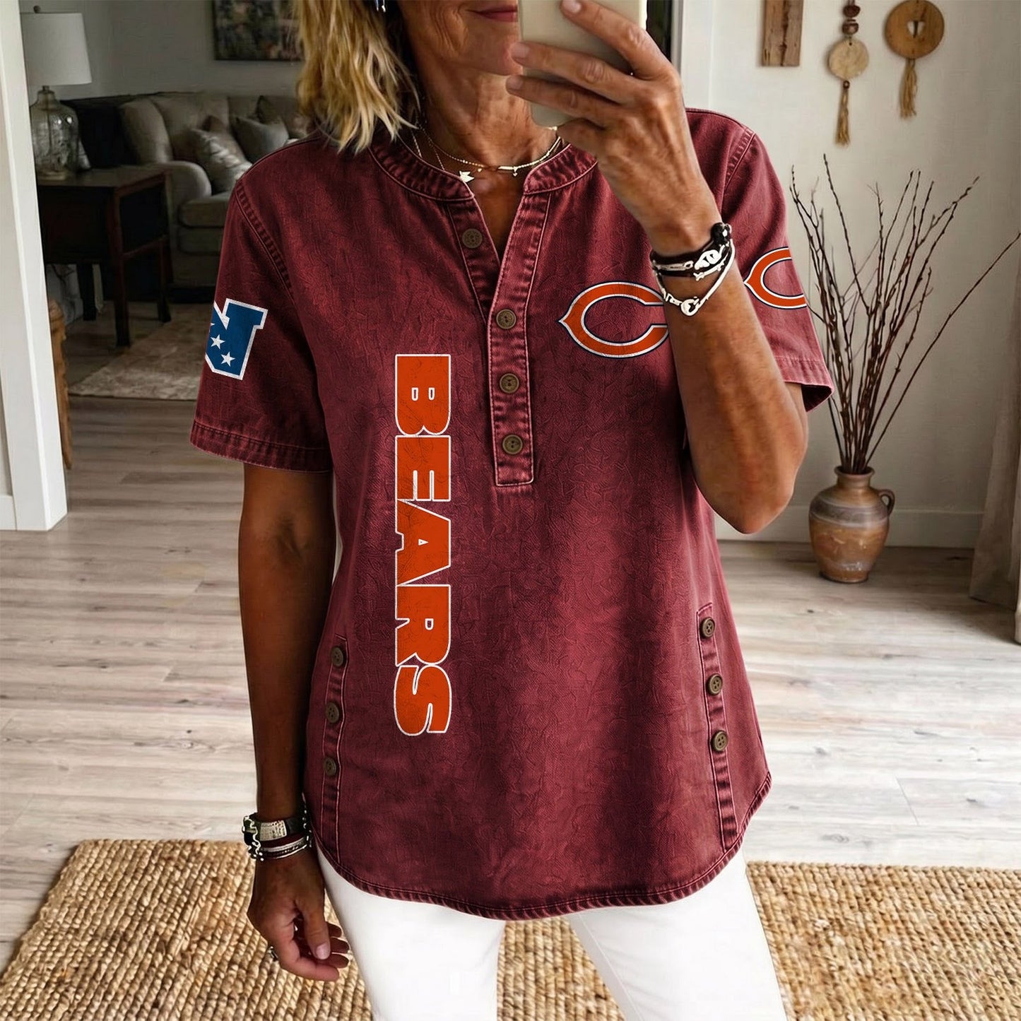 CHI x NFL Womenƒ??s Denim Casual Tops DATND LBN 190526