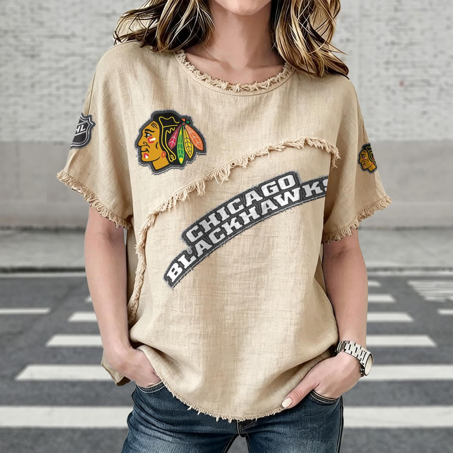 CHI x NHL Womenƒ??s Vintage O-Neck 2905 DatND DVT