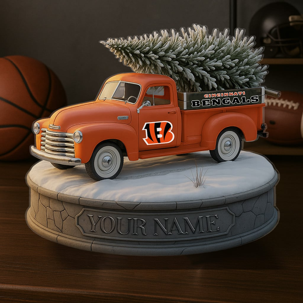 CIN Custom NFL Christmas Acrylic Block Plaque Decor DatND DVT