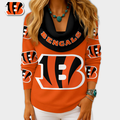 CIN Premium NFL Fan Cowl Neck Sweater 3D Shirt DDT NTL