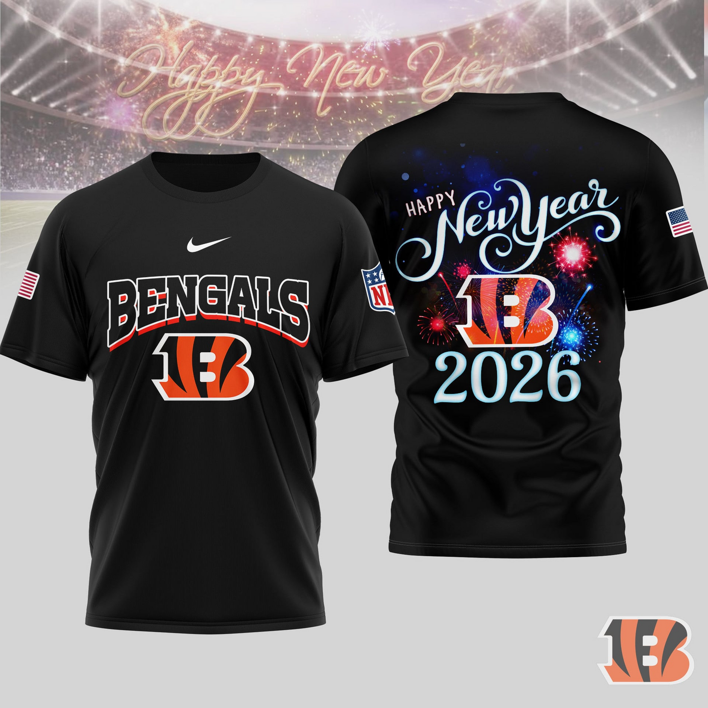 CIN Premium NFL Happy New Year 2026 3D Shirt DDT 291125 NTL 1