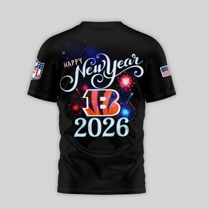 CIN Premium NFL Happy New Year 2026 3D Shirt DDT 291125 NTL 1