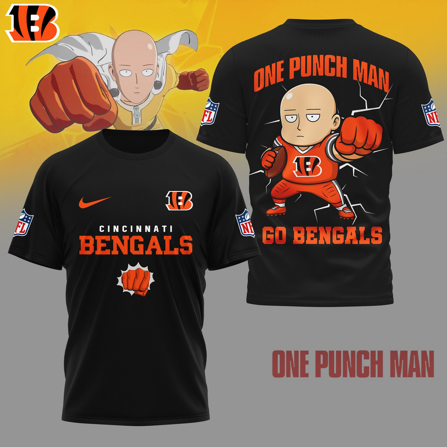 CIN Premium NFL One Punch Man Fan 3D Shirt DDT NTL