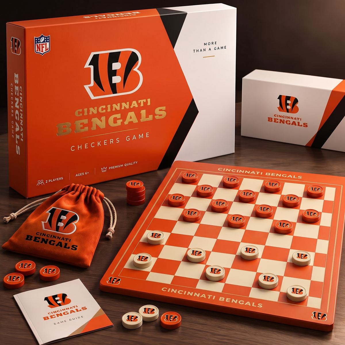 CIN X Premium NFL Sports Legends Classic Checkers Set