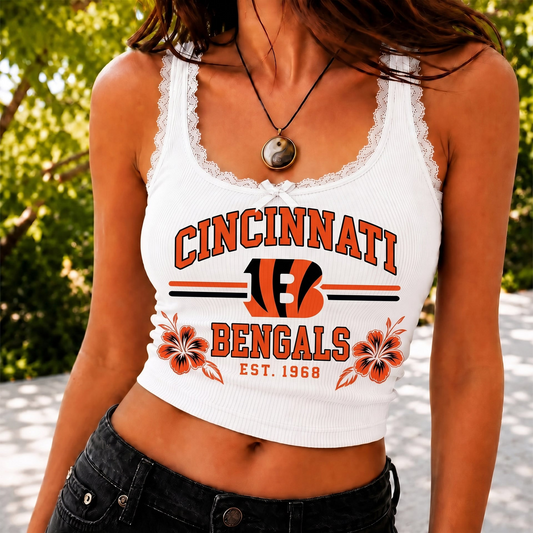 CIN x NFL Game Day Lace Tank Top Shirt