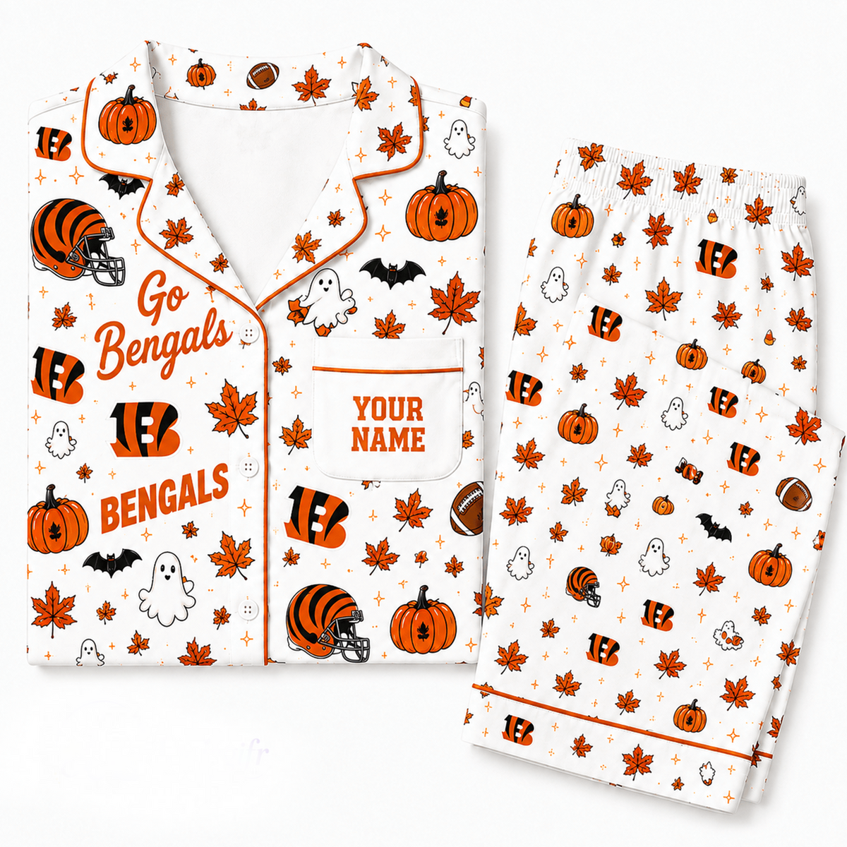 CIN x NFL Halloween Personalized Set Long Pajamas