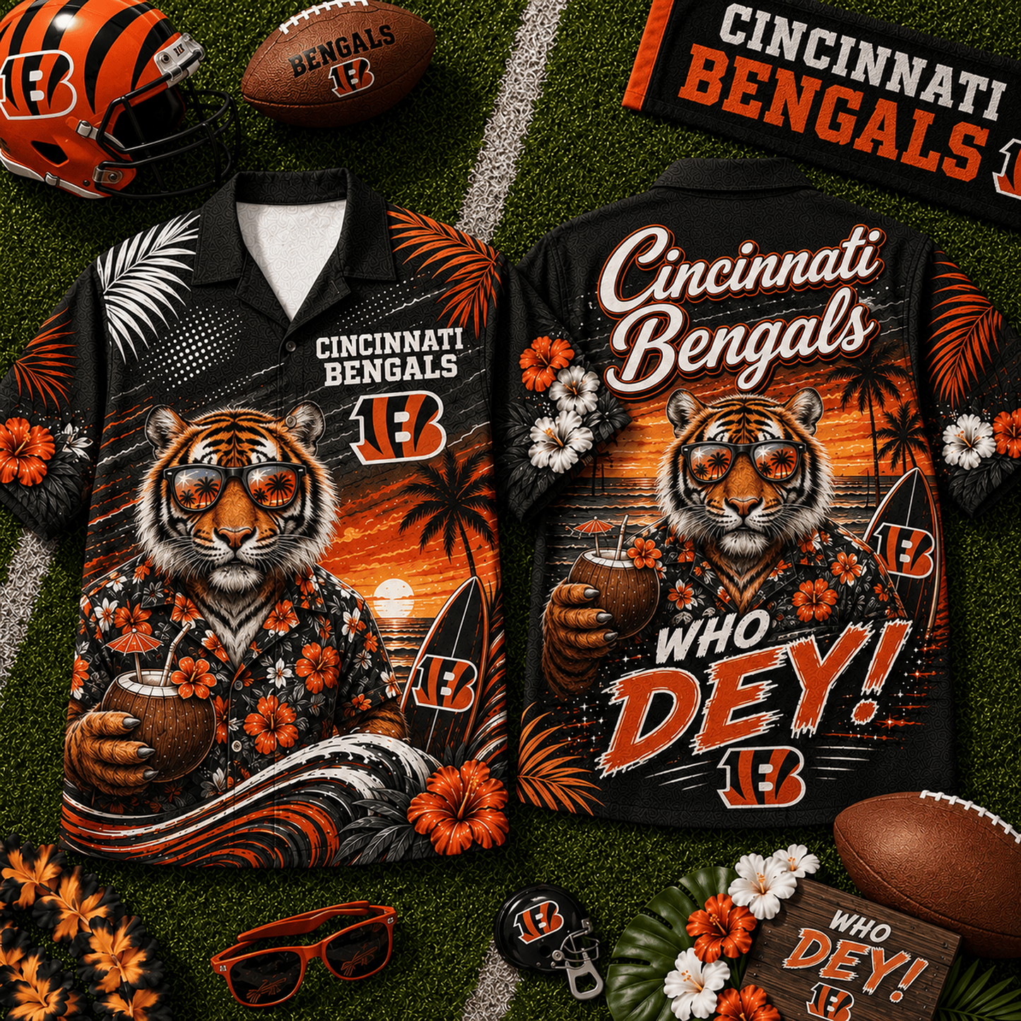 CIN x NFL Premium Beach Vibes Hawaiian Shirt
