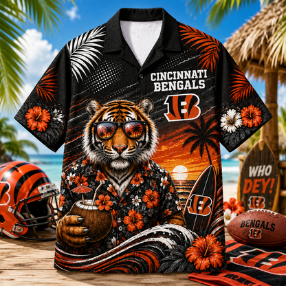 CIN x NFL Premium Beach Vibes Hawaiian Shirt