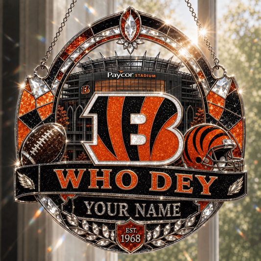 CIN x NFL Premium Suncatcher Luxury Personalized Gift For Fan
