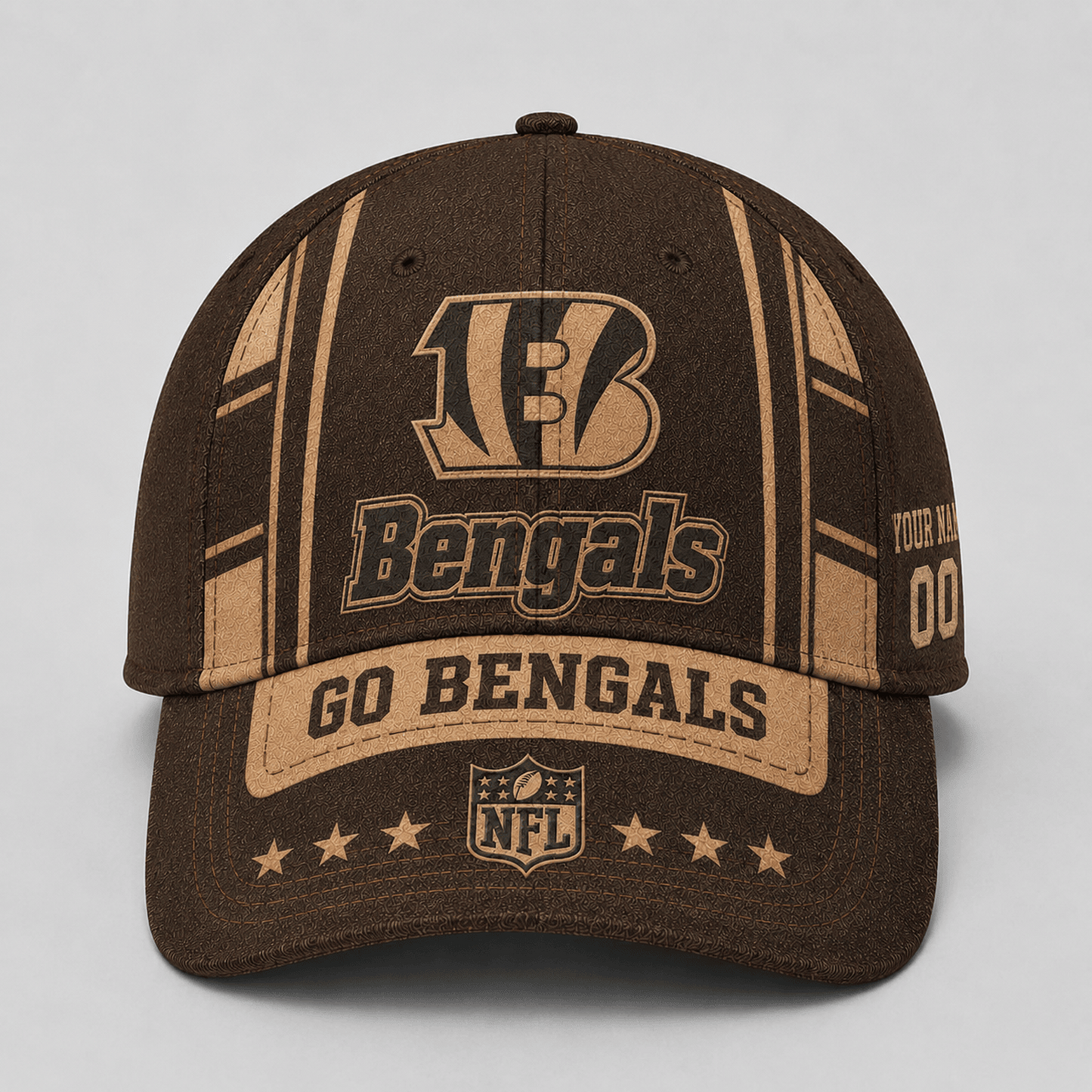 CIN x NFL Premium Vintage Leather Personalized Cap for Loyal Fans