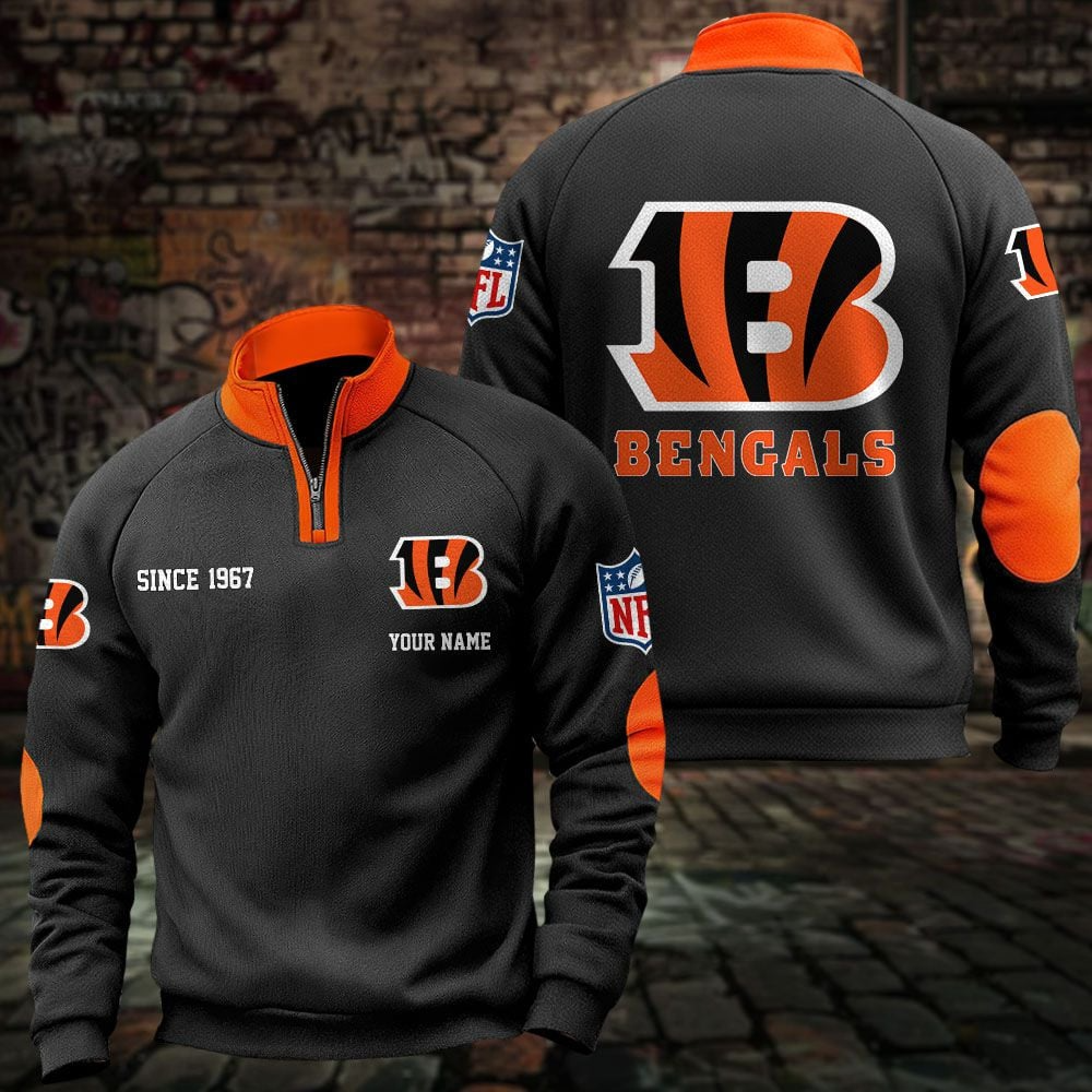 CIN x NFL Sweatshirts Quarter Collared Sweatshirt Pullover DatND DVT