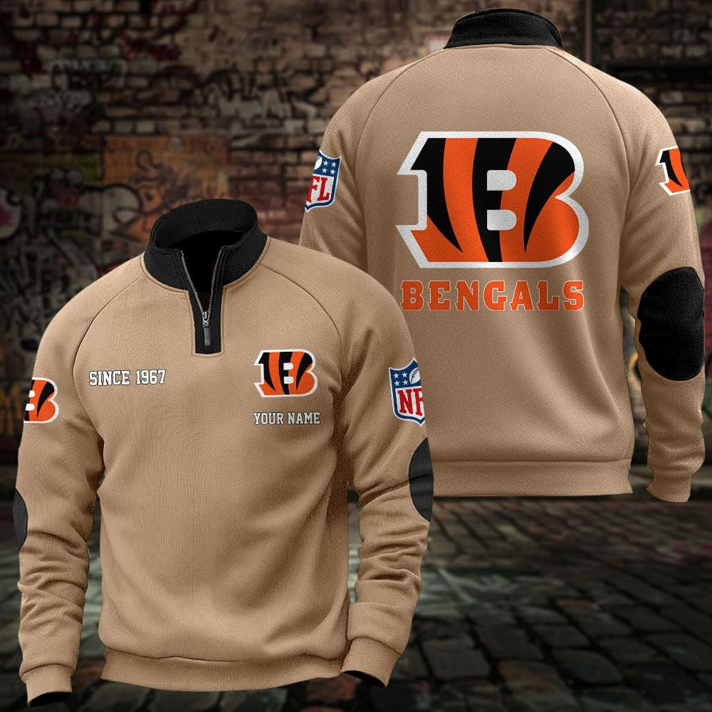 CIN x NFL Sweatshirts Quarter Collared Sweatshirt Pullover DatND DVT