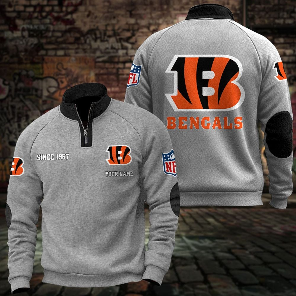 CIN x NFL Sweatshirts Quarter Collared Sweatshirt Pullover DatND DVT