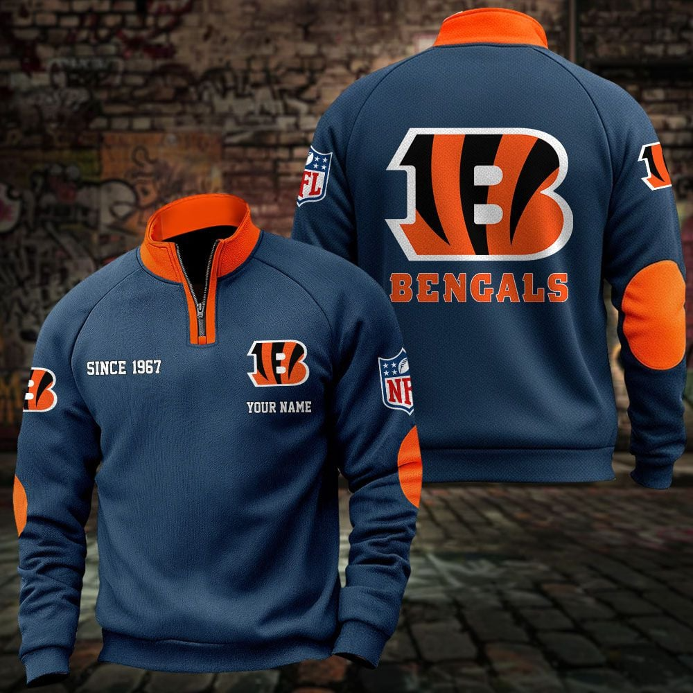 CIN x NFL Sweatshirts Quarter Collared Sweatshirt Pullover DatND DVT