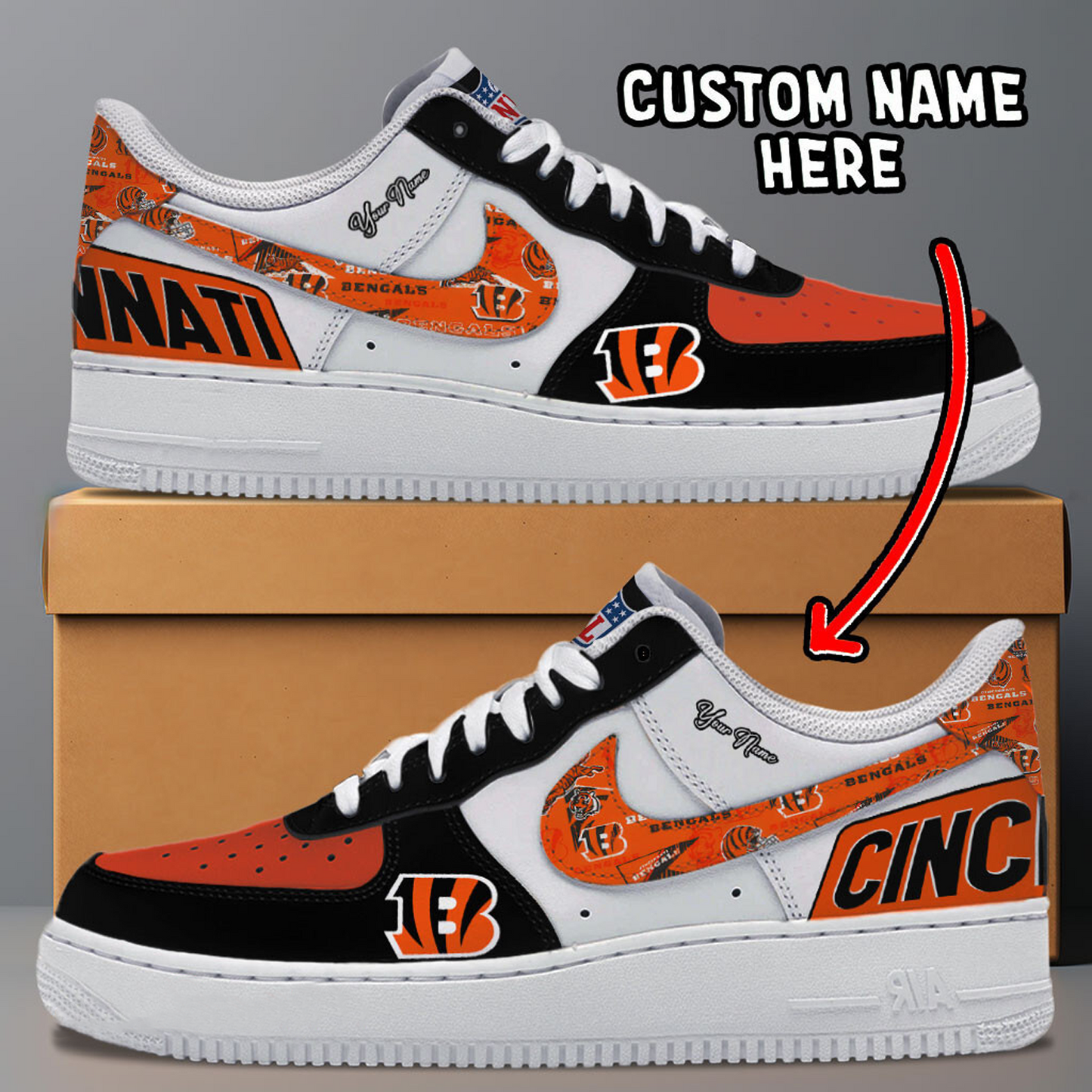 CIN x NFL Trending Air Force 1 Personalized DATND TANTD