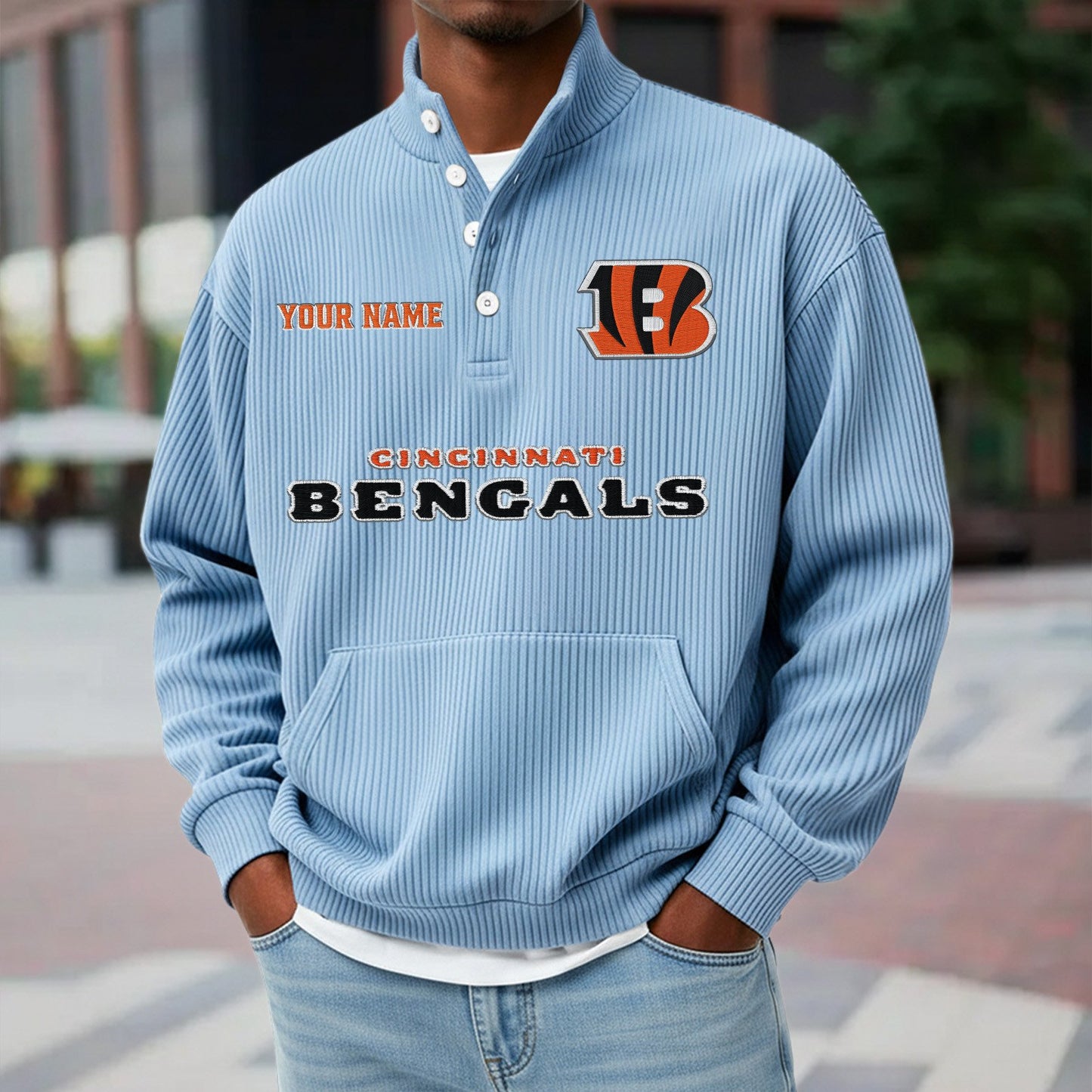 CIN x NFL Waffle High Neck Long Sleeved Sweatshirt DATND TANTD 221125