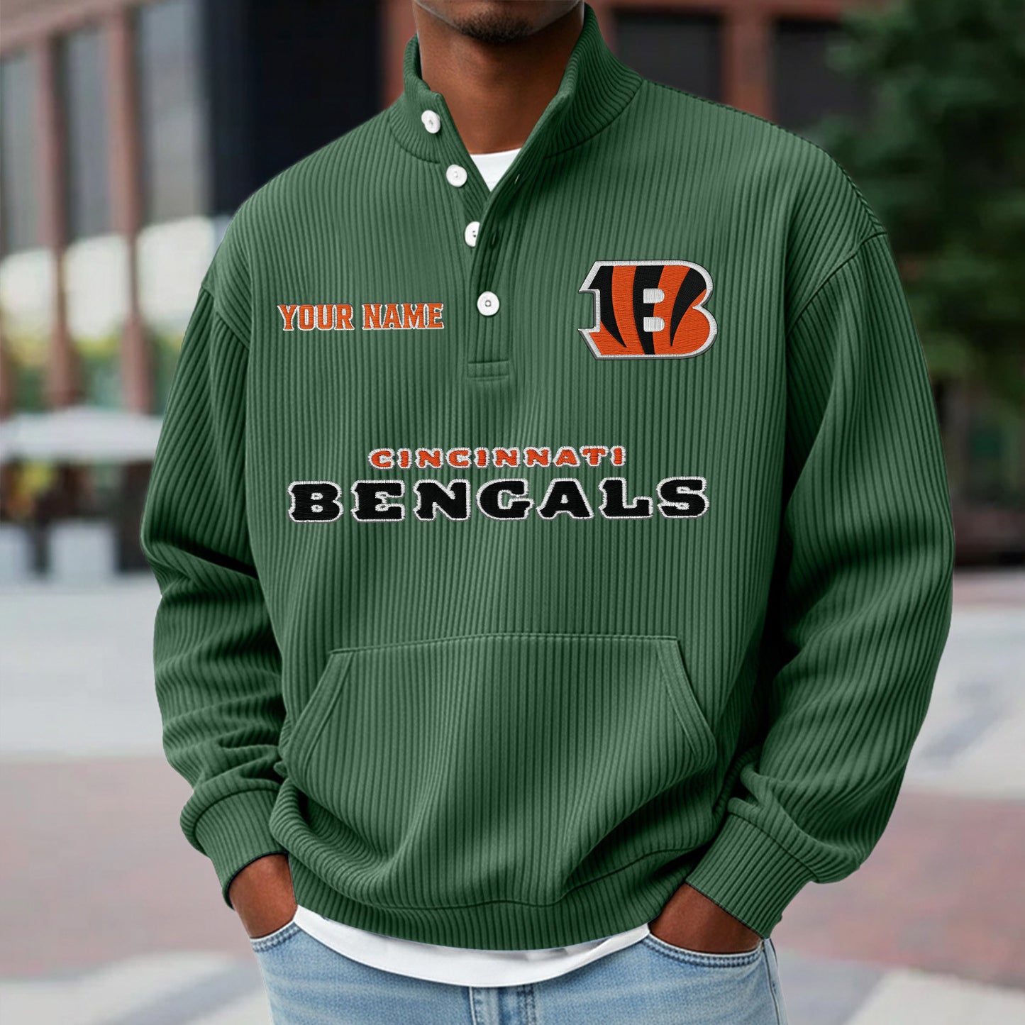 CIN x NFL Waffle High Neck Long Sleeved Sweatshirt DATND TANTD 221125