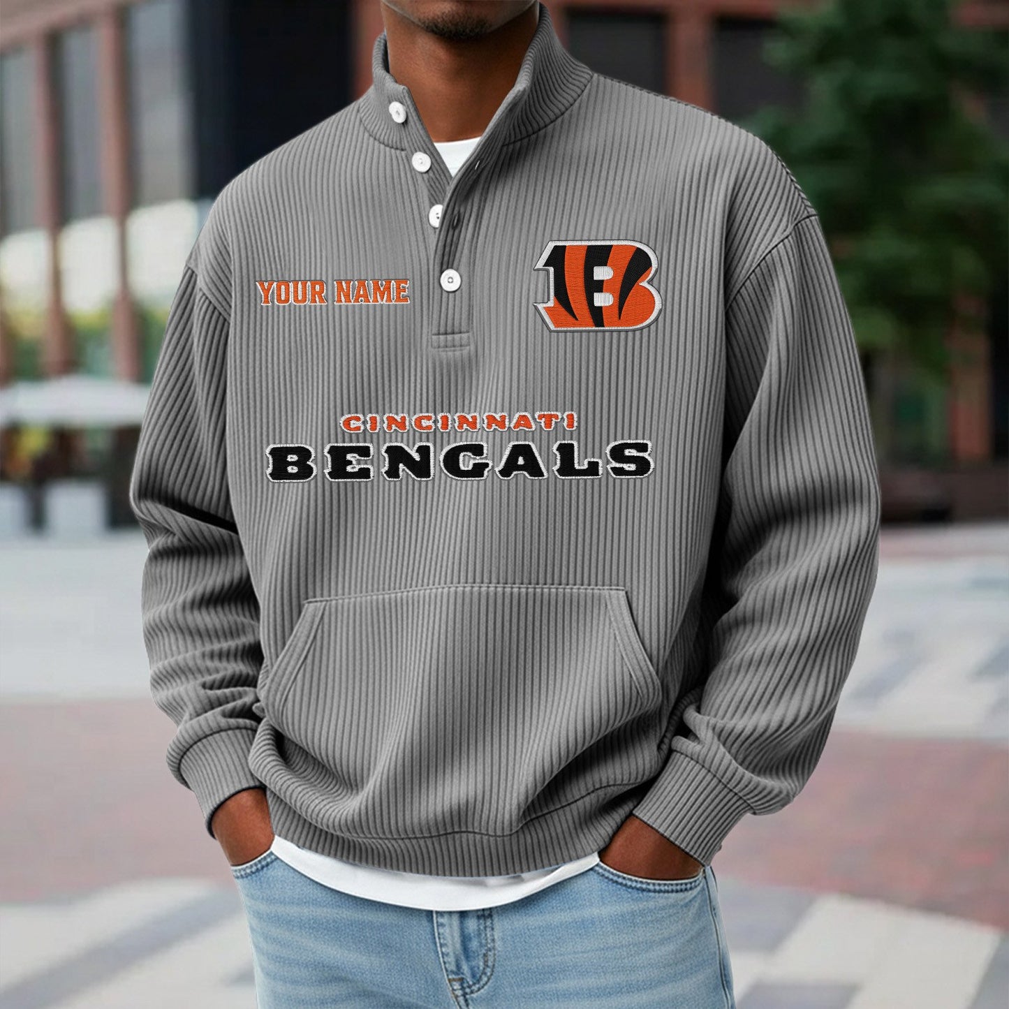 CIN x NFL Waffle High Neck Long Sleeved Sweatshirt DATND TANTD 221125