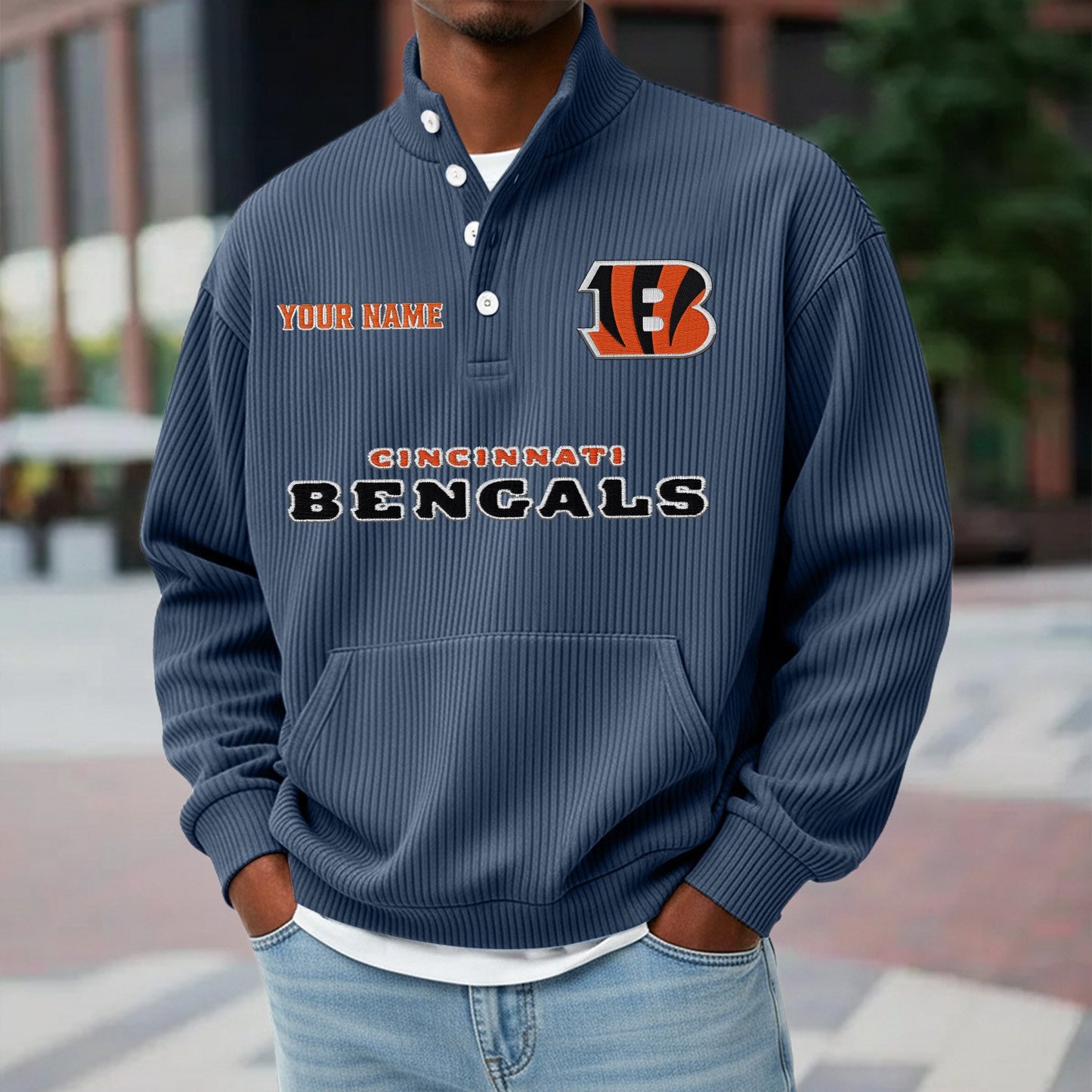 CIN x NFL Waffle High Neck Long Sleeved Sweatshirt DATND TANTD 221125