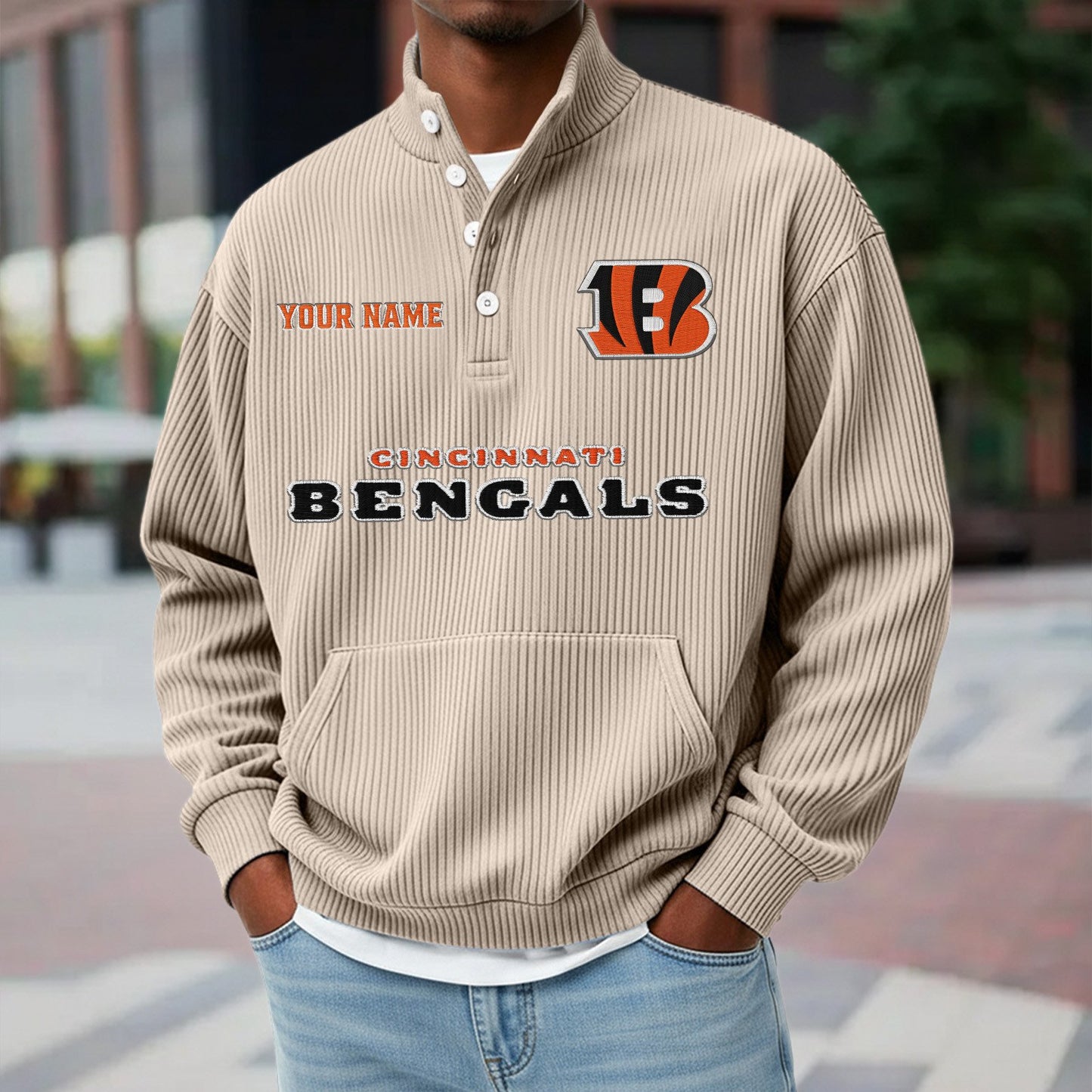 CIN x NFL Waffle High Neck Long Sleeved Sweatshirt DATND TANTD 221125