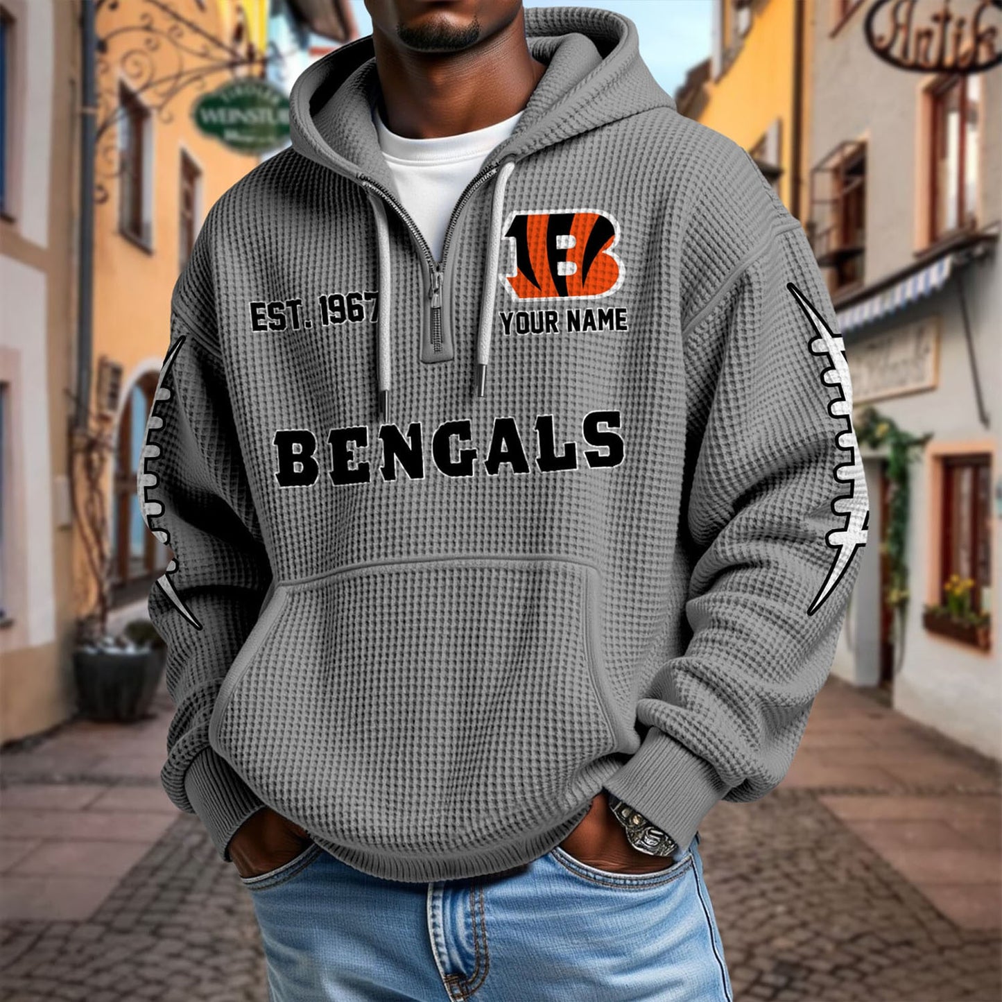 CIN x NFL Waffle Hoodie DatND DVT