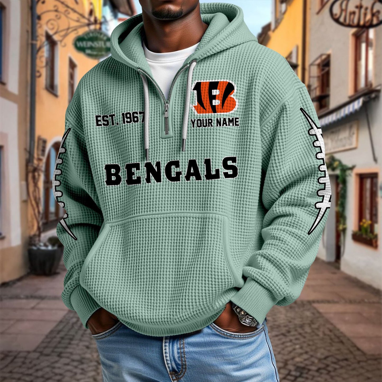 CIN x NFL Waffle Hoodie DatND DVT