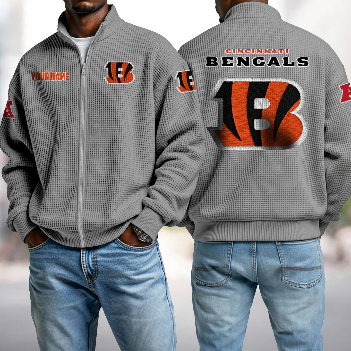 CIN x NFL Waffle Zip-Up Sweatshirt DatND DVT
