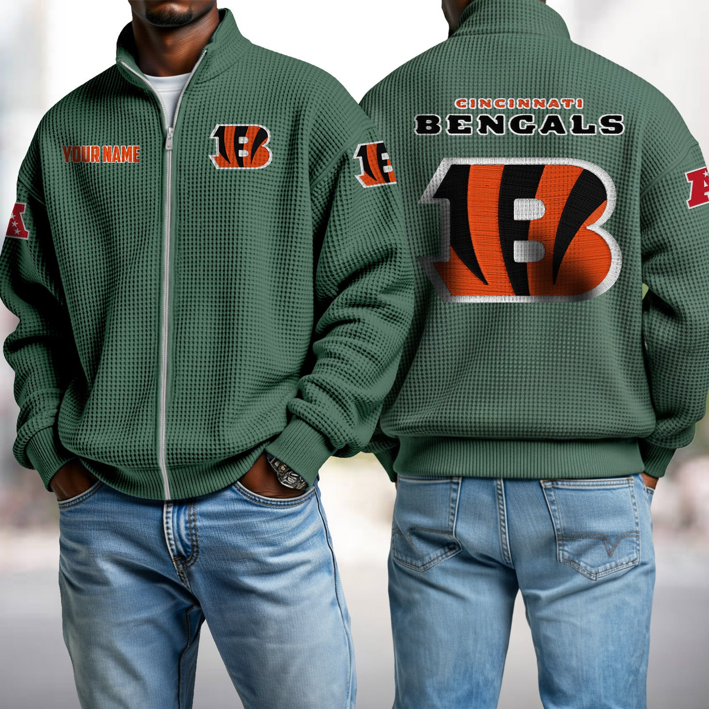 CIN x NFL Waffle Zip-Up Sweatshirt DatND DVT