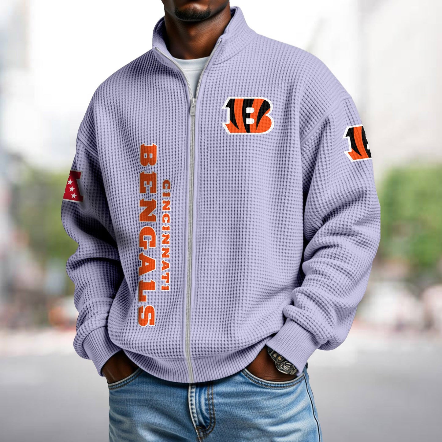 CIN x NFL Waffle Zip-Up Sweatshirt DATND TANTD