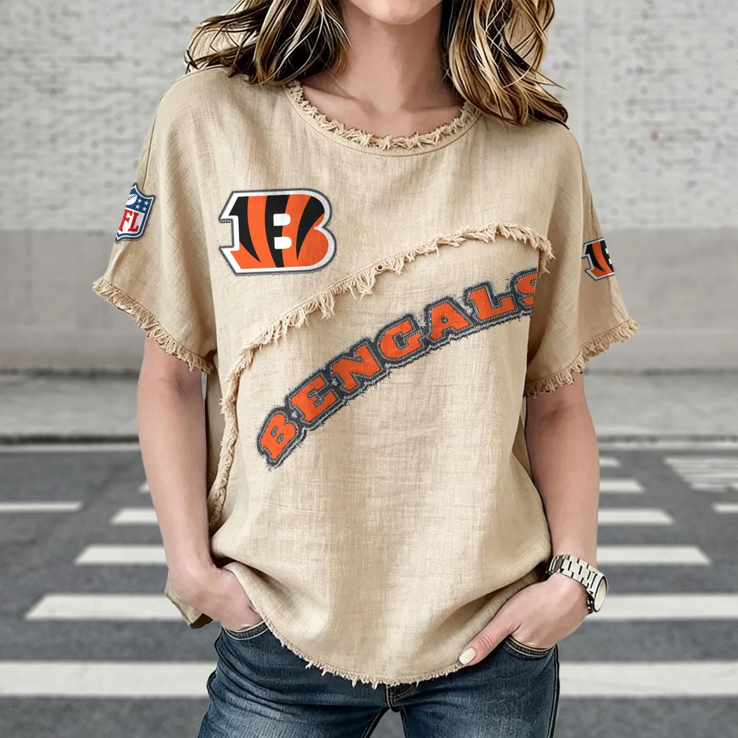 CIN x NFL Womenƒ??s Vintage O-Neck 2905 DatND DVT