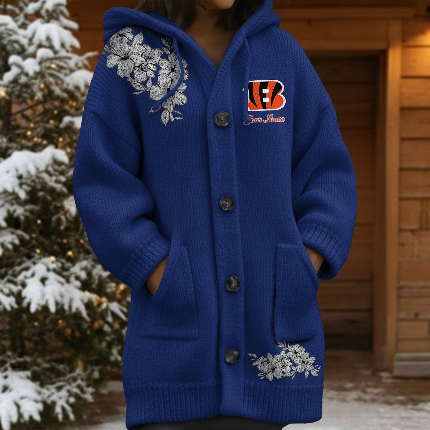CIN x NFL Women's Casual Knitted Hooded Cardigan DATND TANTD 211125