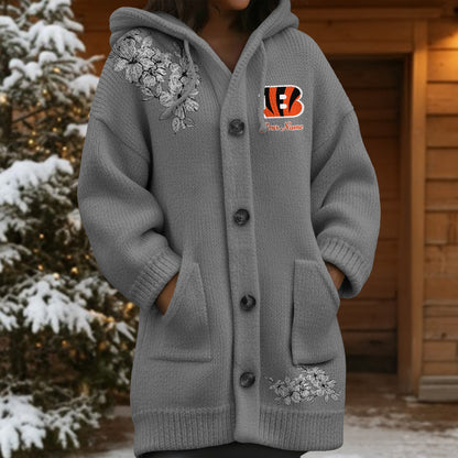 CIN x NFL Women's Casual Knitted Hooded Cardigan DATND TANTD 211125