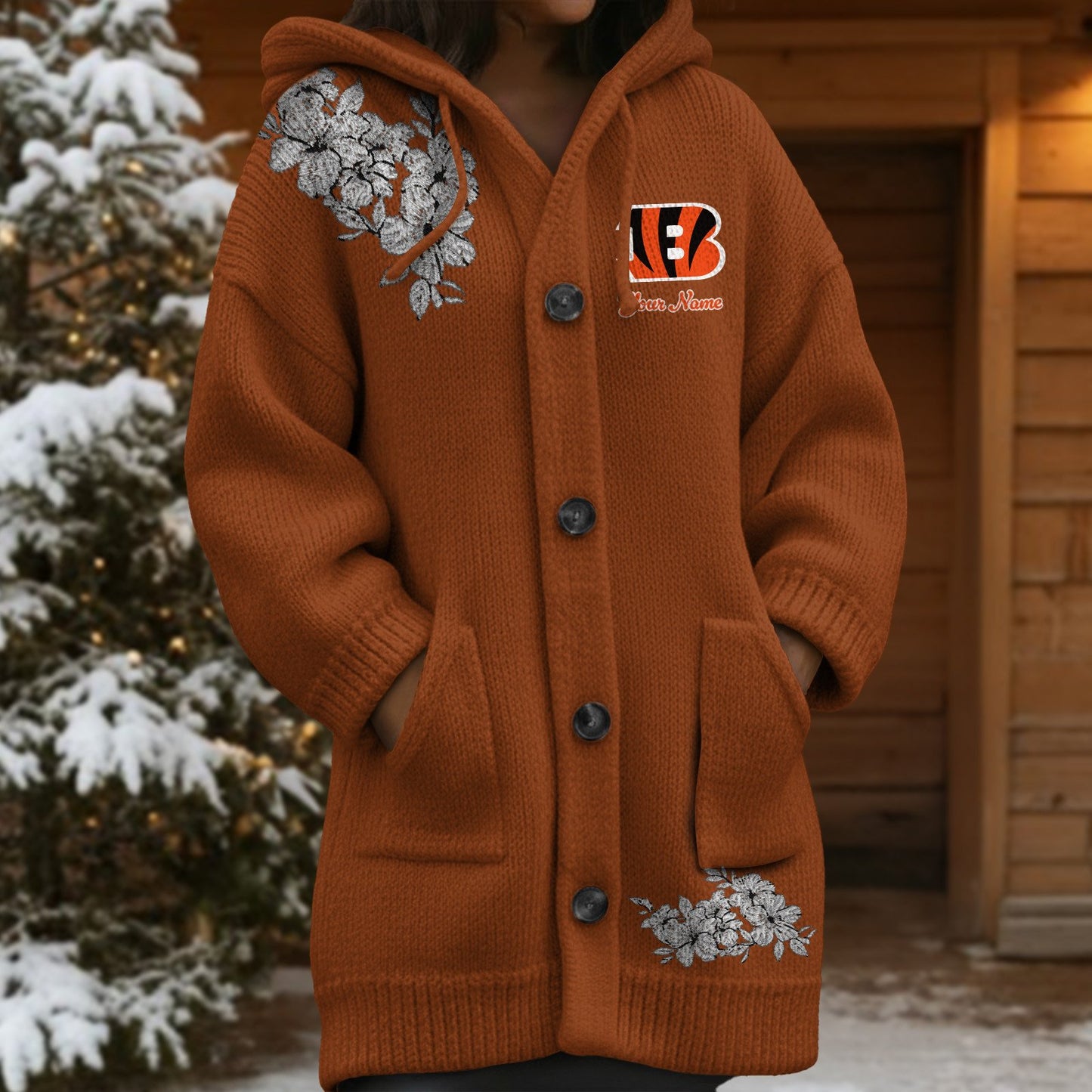 CIN x NFL Women's Casual Knitted Hooded Cardigan DATND TANTD 211125