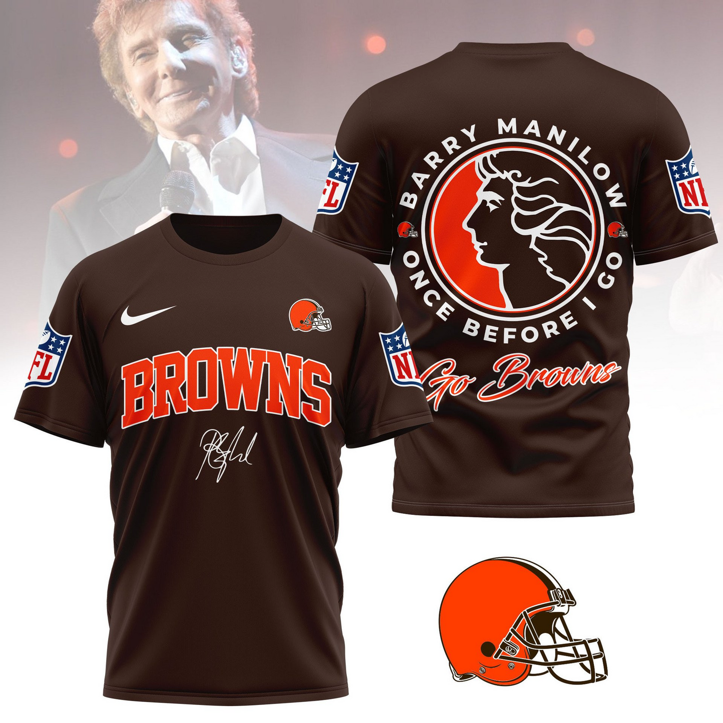 CLE Premium NFL Barry Manilow Fan Shirt DDT CTND