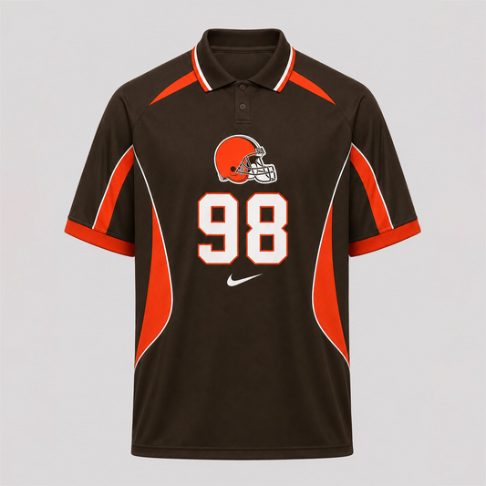 CLE Premium NFL Custom Number Sports Style Polo Shirt 2406