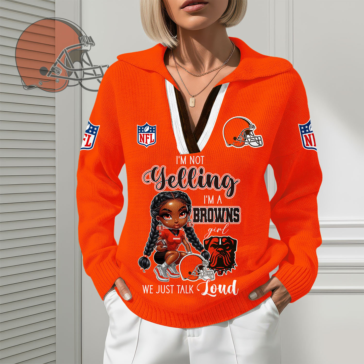 CLE Premium NFL Fan Classic Knit Pullover DDT CTND