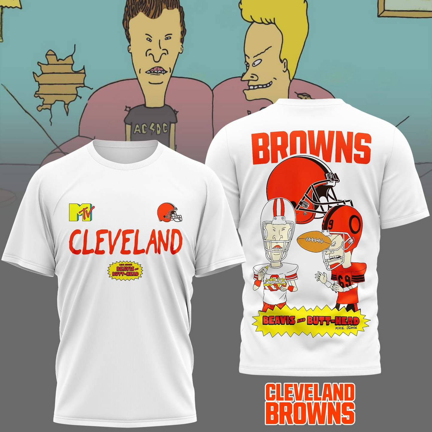 CLE Premium NFL Funny Beavis and Butt-Head Shirt DDT NTL