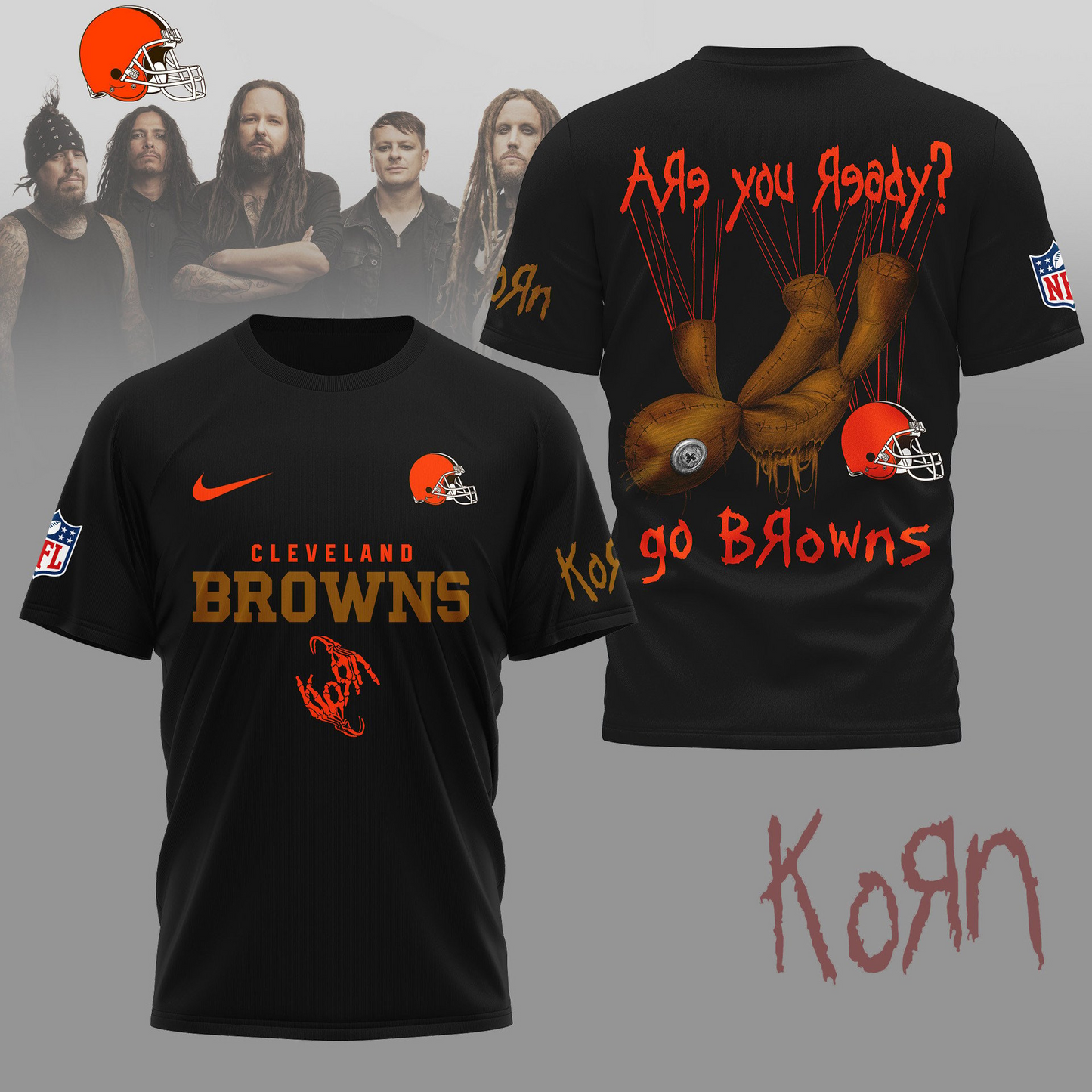 CLE Premium NFL Korn Fan Shirt DDT CTND