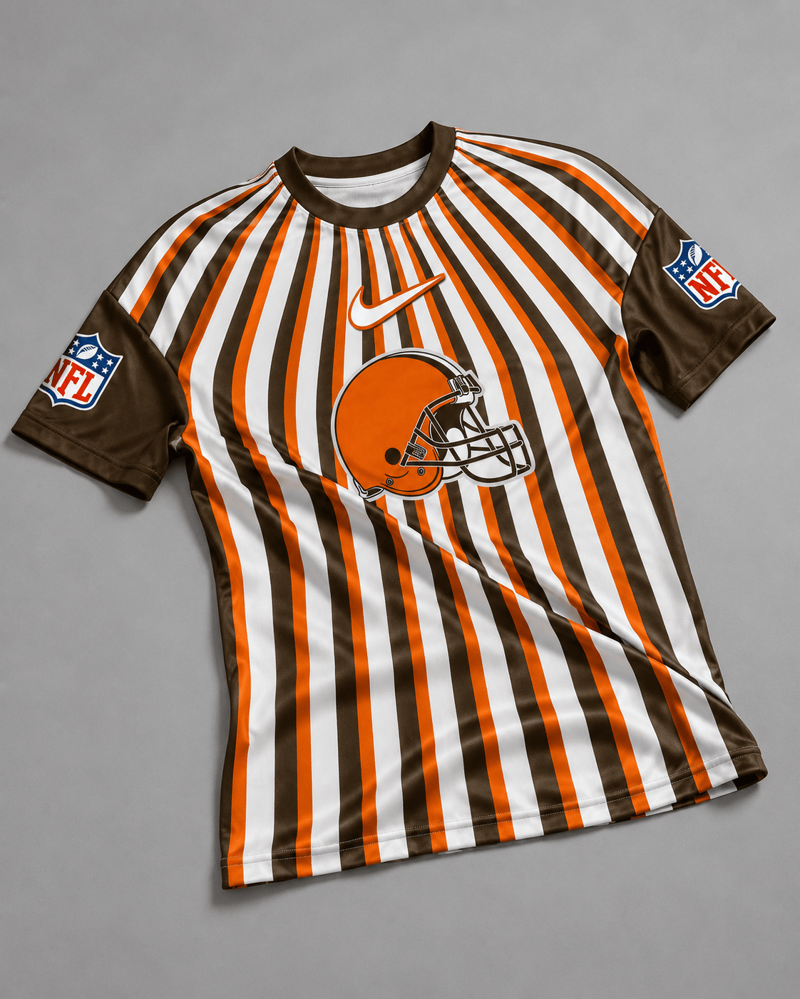 CLE Premium NFL Men’s Athletic Vertical Stripe T-Shirt