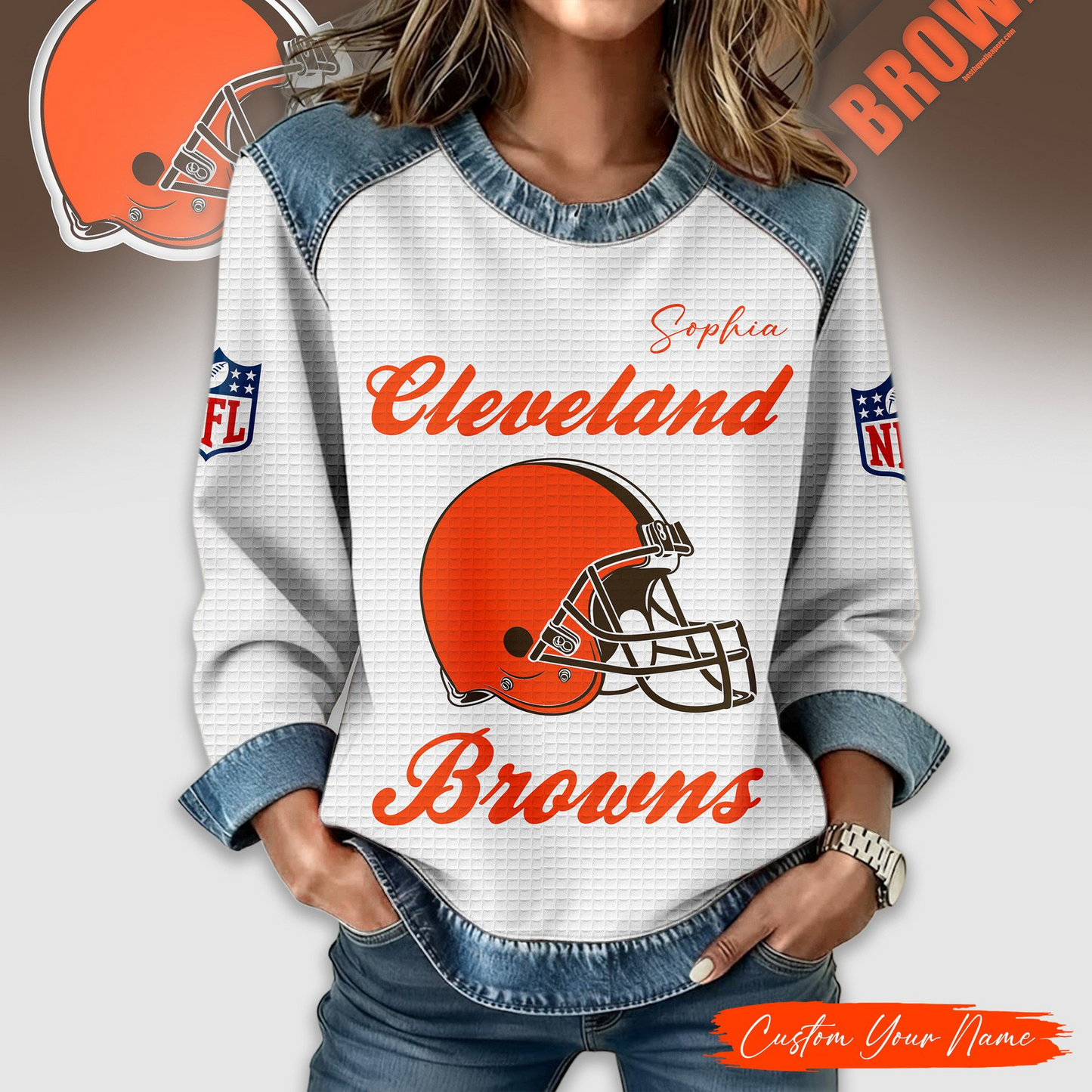 CLE Premium NFL Print Casual Sweatshirt DDT CTND