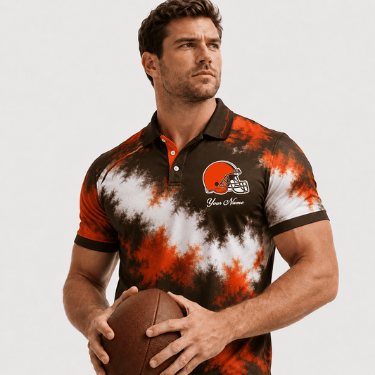 CLE X Premium NFL Premium Personalized Helmet Polo Shirt