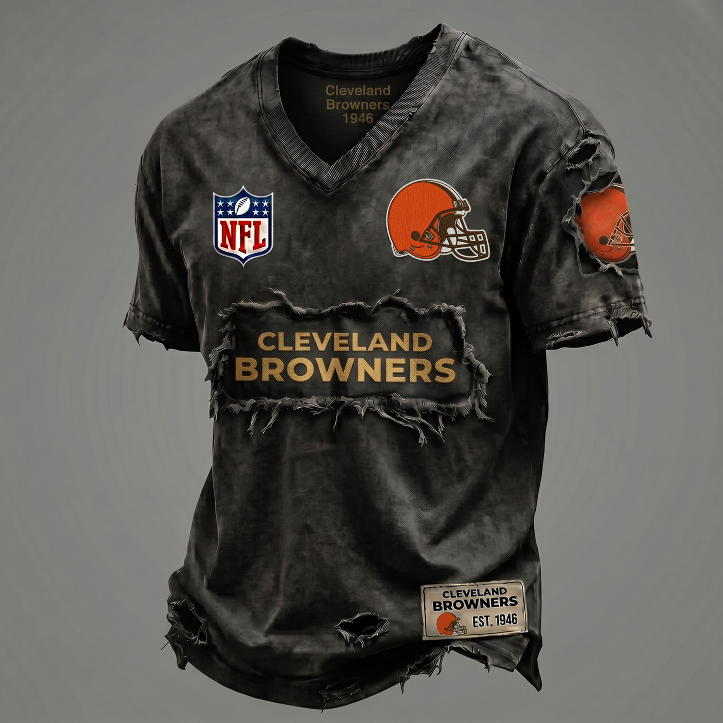 CLE NFL Premium V-Neck T-shirt Gift For Fans 0306 NAK DATND NHT