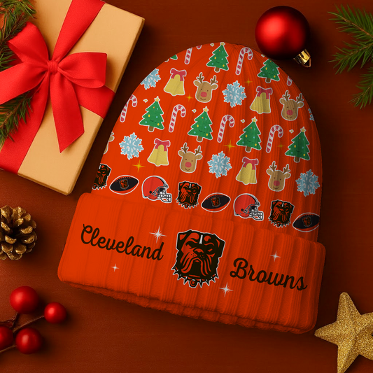 CLE x NFL Christmas Beanie DatND DVT