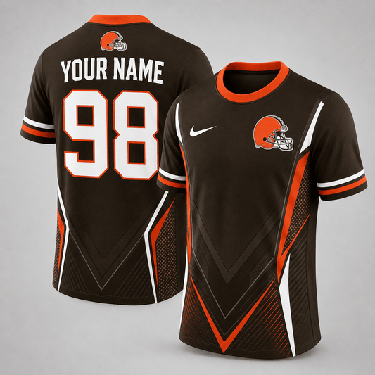 CLE x NFL Custom Name Number Personalized Athletic T-Shirt